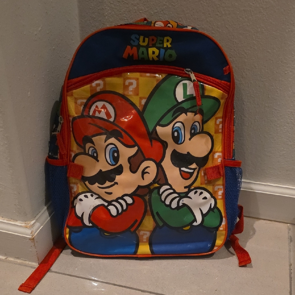 Nintendo Super Mario Tag with Orange Background